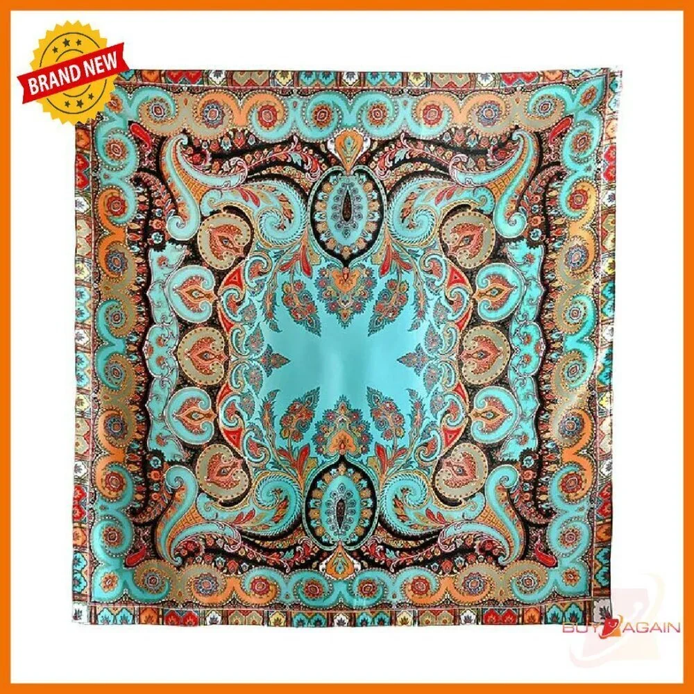 100% Mulberry Silk Square Scarf 25.6